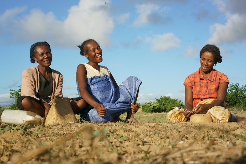 Maho, Armeline en Miza, drie vrouwen die in de landbouw werken in Madagaskar