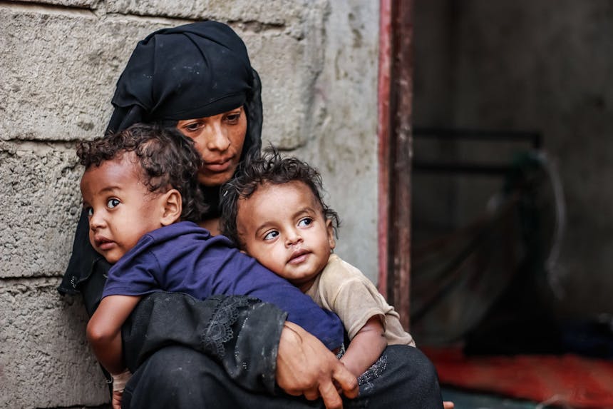 Najwa en haar kinderen uit Jemenzijn gevlucht